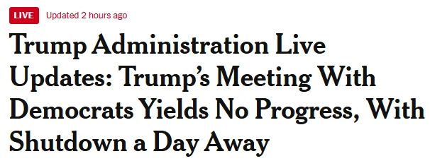 Trump Administration Shutdown News